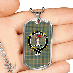 ScottishPlaid Taylor Ancient Clan Tartan Dog Tag Necklace - Crest Classic Scottish Plaid Tartan Plaid
