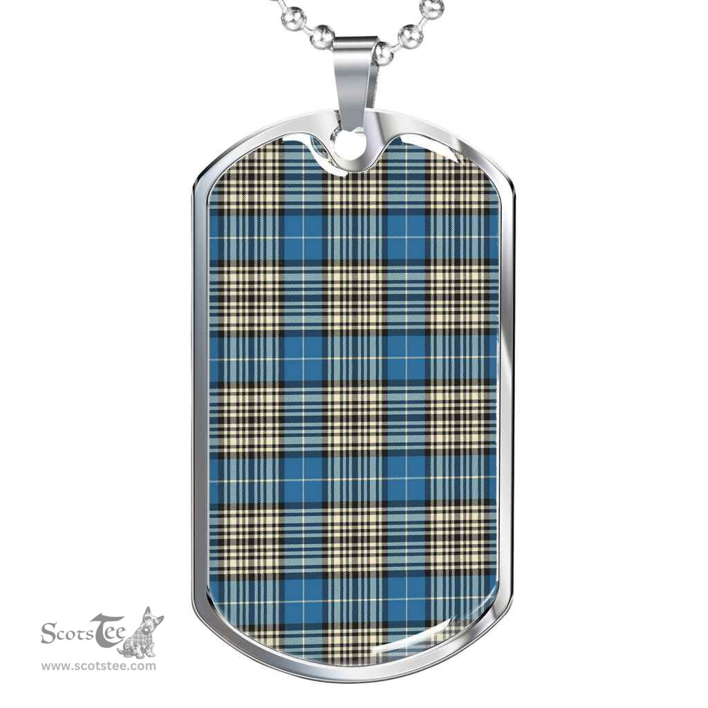 Scottish Napier Ancient Clan Tartan Dog Tag Necklace - Classic Scottish Plaid Tartan Plaid