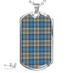 Scottish Napier Ancient Clan Tartan Dog Tag Necklace - Classic Scottish Plaid Tartan Plaid