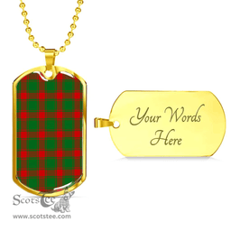 Scottish Middleton Modern Clan Tartan Dog Tag Necklace - Classic Scottish Plaid Tartan Plaid