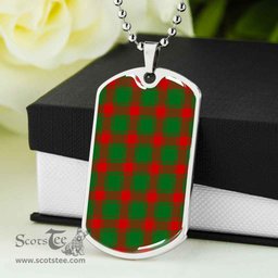 Scottish Middleton Modern Clan Tartan Dog Tag Necklace - Classic Scottish Plaid Tartan Plaid