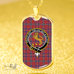ScottishPlaid MacNiven Weathered Clan Tartan Dog Tag Necklace - Crest Classic Scottish Plaid Tartan Plaid