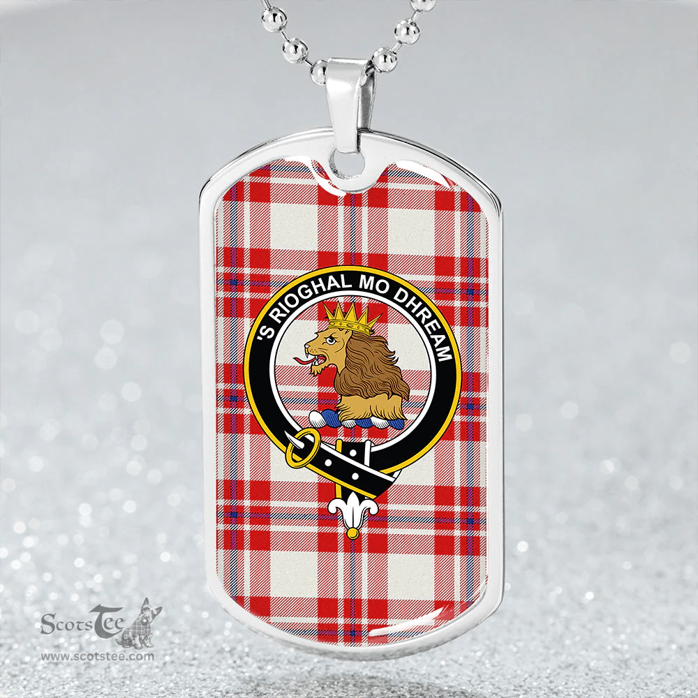 ScottishPlaid MacGregor Dress Red (Gregor Dress Red) Modern Clan Tartan Dog Tag Necklace - Crest Classic Scottish Plaid Tartan Plaid
