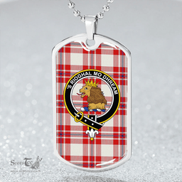 ScottishPlaid MacGregor Dress Red (Gregor Dress Red) Modern Clan Tartan Dog Tag Necklace - Crest Classic Scottish Plaid Tartan Plaid