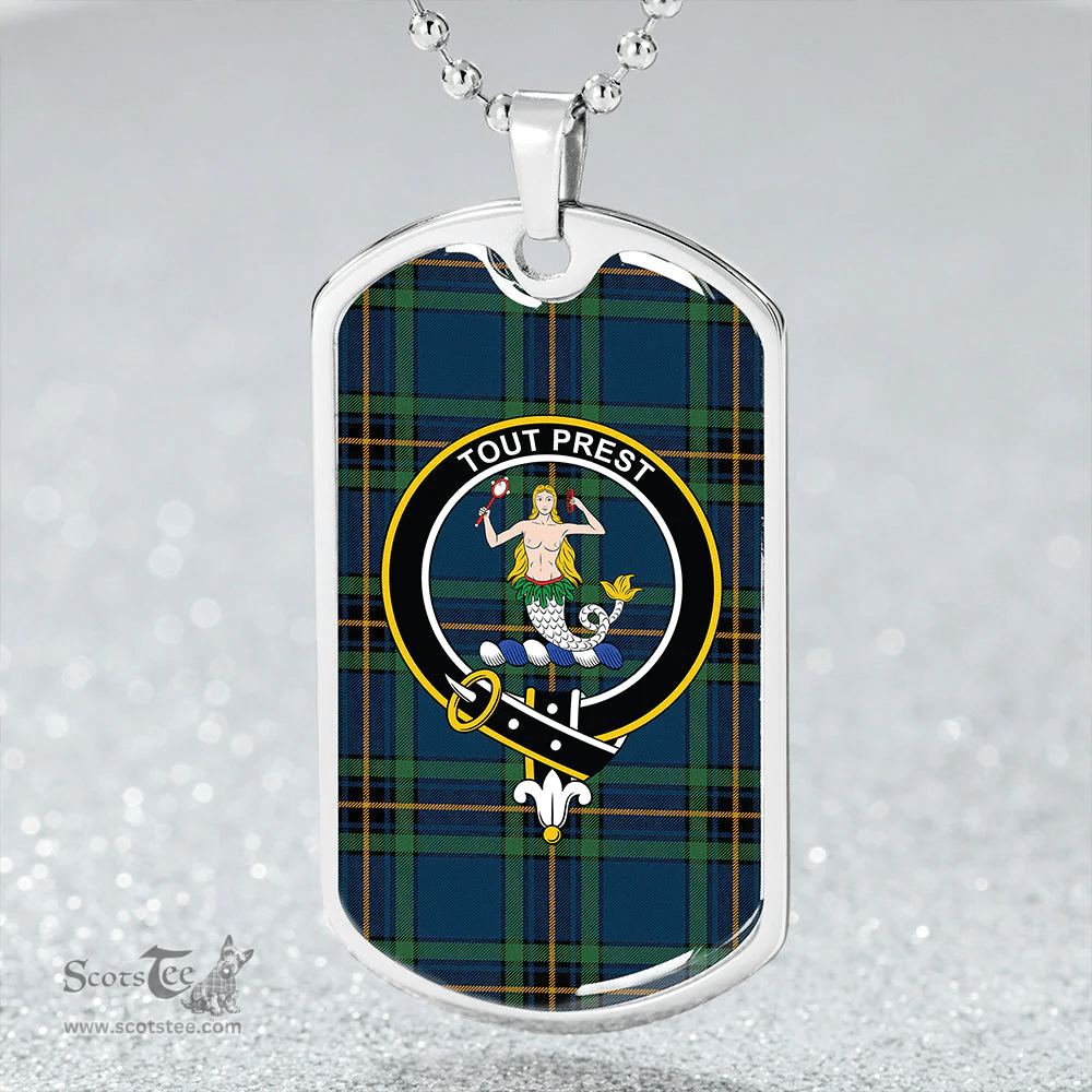 ScottishPlaid Murray of Elibank Modern Clan Tartan Dog Tag Necklace - Crest Classic Scottish Plaid Tartan Plaid