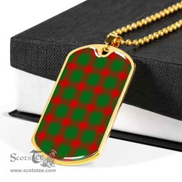 Scottish Middleton Modern Clan Tartan Dog Tag Necklace - Classic Scottish Plaid Tartan Plaid