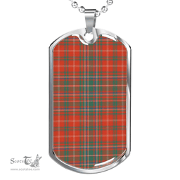 Scottish MacDougall Ancient Clan Tartan Dog Tag Necklace - Classic Scottish Plaid Tartan Plaid
