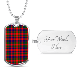 Scottish Gow Modern Clan Tartan Dog Tag Necklace - Classic Scottish Plaid Tartan Plaid