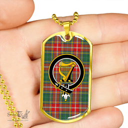 ScottishPlaid MacWhirter Modern Clan Tartan Dog Tag Necklace - Crest Classic Scottish Plaid Tartan Plaid