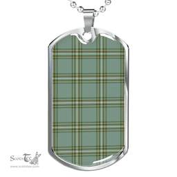 Scottish Kelly Dress Clan Tartan Dog Tag Necklace - Classic Scottish Plaid Tartan Plaid