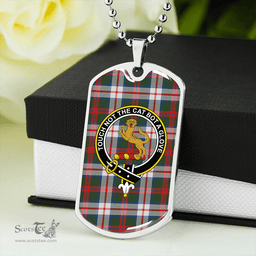 ScottishPlaid MacKintosh Dress Modern Clan Tartan Dog Tag Necklace - Crest Classic Scottish Plaid Tartan Plaid