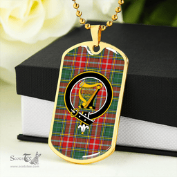 ScottishPlaid MacWhirter Modern Clan Tartan Dog Tag Necklace - Crest Classic Scottish Plaid Tartan Plaid