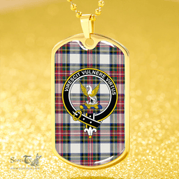ScottishPlaid Stewart Dress Modern Clan Tartan Dog Tag Necklace - Crest Classic Scottish Plaid Tartan Plaid