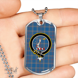 ScottishPlaid Thorburn (Thurburn) Ancient Clan Tartan Dog Tag Necklace - Crest Classic Scottish Plaid Tartan Plaid