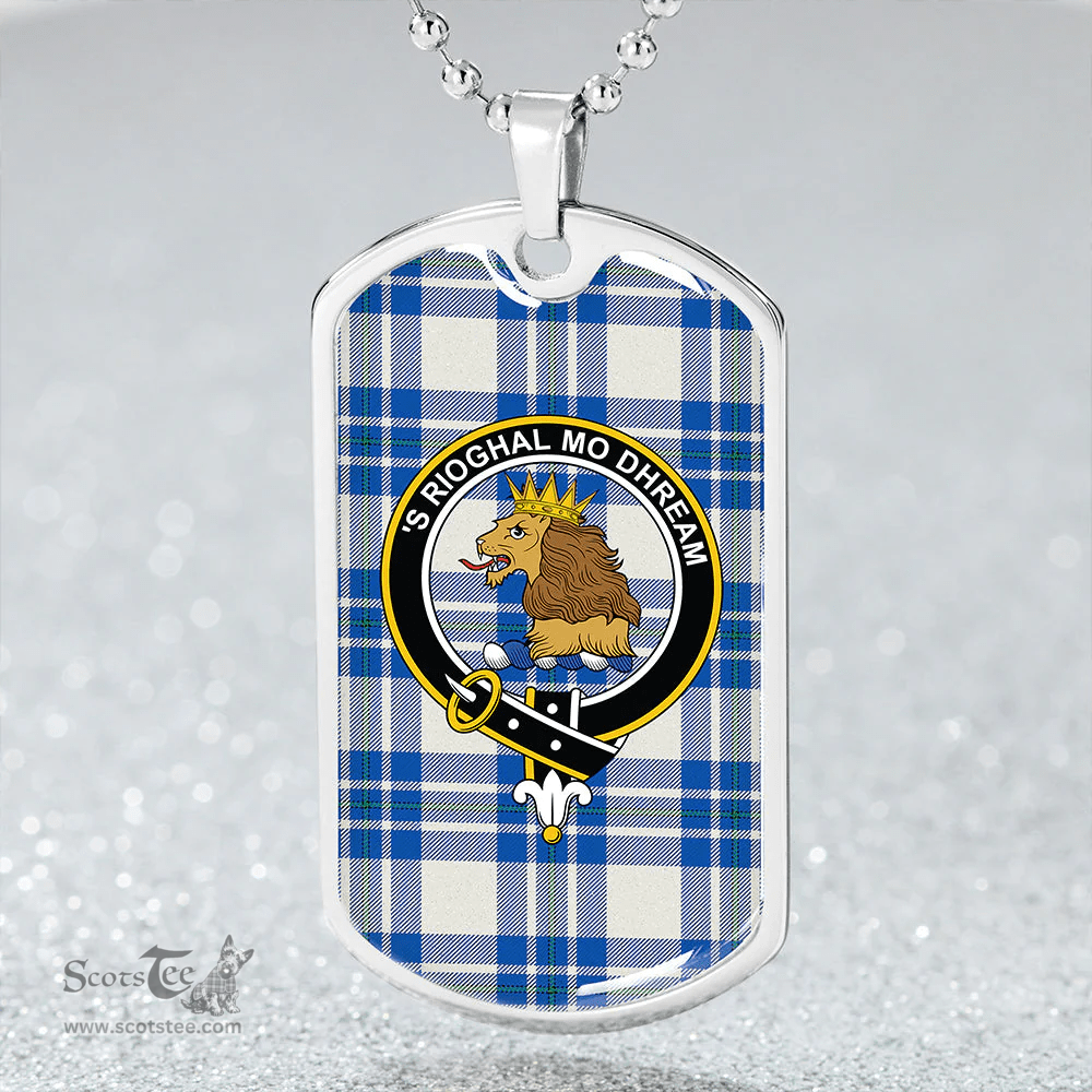 ScottishPlaid MacGregor Dress Royal (Gregor Dress Royal) Clan Tartan Dog Tag Necklace - Crest Classic Scottish Plaid Tartan Plaid