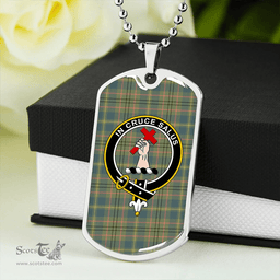 ScottishPlaid Taylor Ancient Clan Tartan Dog Tag Necklace - Crest Classic Scottish Plaid Tartan Plaid