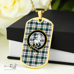 ScottishPlaid MacNaughton Dress #2 Modern Clan Tartan Dog Tag Necklace - Crest Classic Scottish Plaid Tartan Plaid