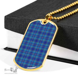Scottish Mercer Modern Clan Tartan Dog Tag Necklace - Classic Scottish Plaid Tartan Plaid