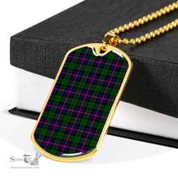 Scottish Morrison Modern Clan Tartan Dog Tag Necklace - Classic Scottish Plaid Tartan Plaid