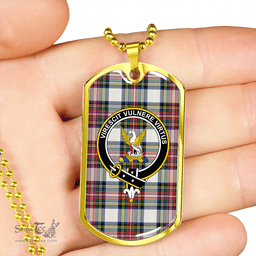 ScottishPlaid Stewart Dress Modern Clan Tartan Dog Tag Necklace - Crest Classic Scottish Plaid Tartan Plaid