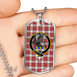 ScottishPlaid MacFie Dress (MacPhee Dress) Weathered Clan Tartan Dog Tag Necklace - Crest Classic Scottish Plaid Tartan Plaid