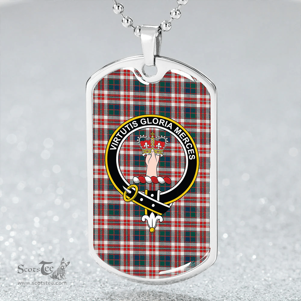 ScottishPlaid Robertson Dress #2 Modern Clan Tartan Dog Tag Necklace - Crest Classic Scottish Plaid Tartan Plaid