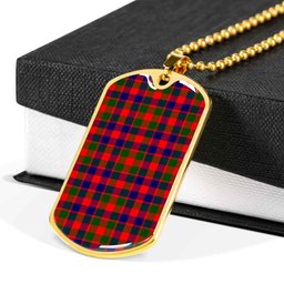 Scottish Gow Modern Clan Tartan Dog Tag Necklace - Classic Scottish Plaid Tartan Plaid