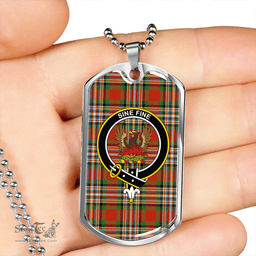 ScottishPlaid MacGill Ancient Clan Tartan Dog Tag Necklace - Crest Classic Scottish Plaid Tartan Plaid