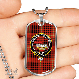 ScottishPlaid MacDonald of Ardnamurchan (Donald of Ardnamurchan) Ancient Clan Tartan Dog Tag Necklace - Crest Classic Scottish Plaid Tartan Plaid