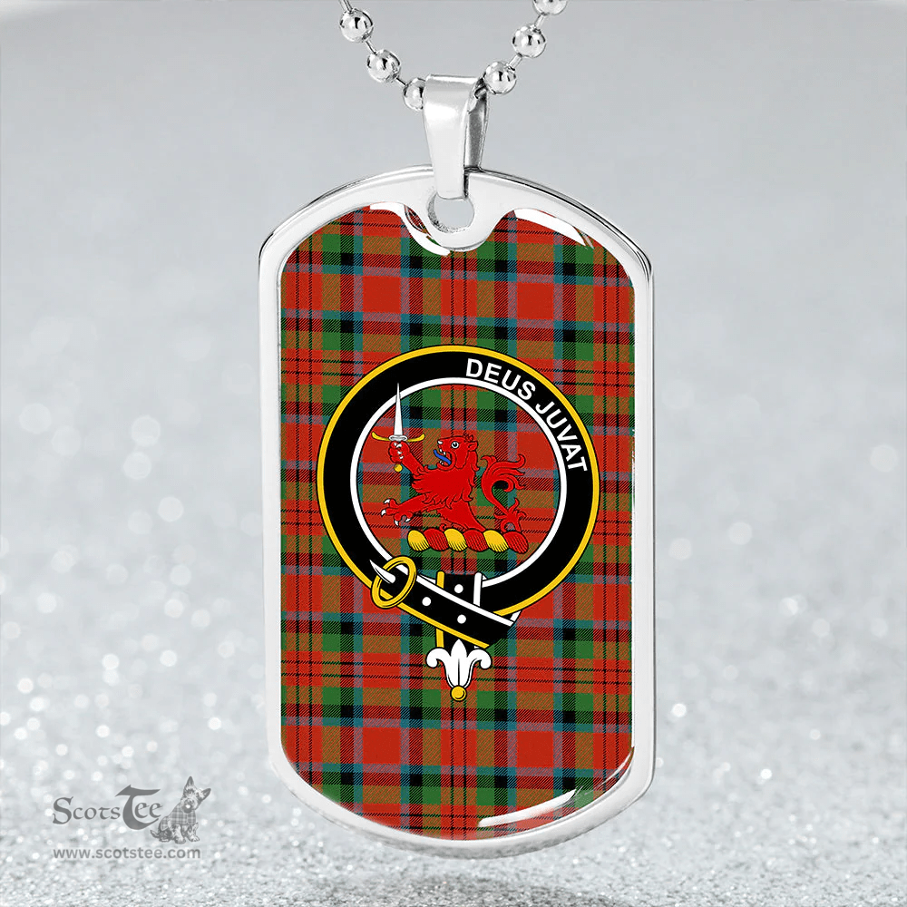 ScottishPlaid MacDuff Ancient Clan Tartan Dog Tag Necklace - Crest Classic Scottish Plaid Tartan Plaid