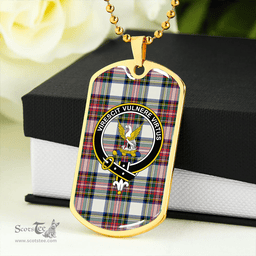 ScottishPlaid Stewart Dress Modern Clan Tartan Dog Tag Necklace - Crest Classic Scottish Plaid Tartan Plaid