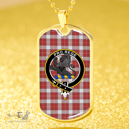ScottishPlaid MacFie Dress (MacPhee Dress) Weathered Clan Tartan Dog Tag Necklace - Crest Classic Scottish Plaid Tartan Plaid