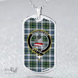ScottishPlaid MacNeil of Barra (MacNeil/MacNeill) Paton Dress Ancient Clan Tartan Dog Tag Necklace - Crest Classic Scottish Plaid Tartan Plaid