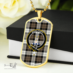 ScottishPlaid MacKay Dress Weathered Clan Tartan Dog Tag Necklace - Crest Classic Scottish Plaid Tartan Plaid