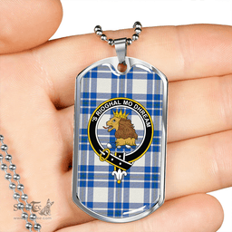 ScottishPlaid MacGregor Dress Royal (Gregor Dress Royal) Clan Tartan Dog Tag Necklace - Crest Classic Scottish Plaid Tartan Plaid