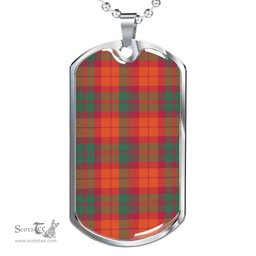 Scottish MacNab Ancient Clan Tartan Dog Tag Necklace - Classic Scottish Plaid Tartan Plaid