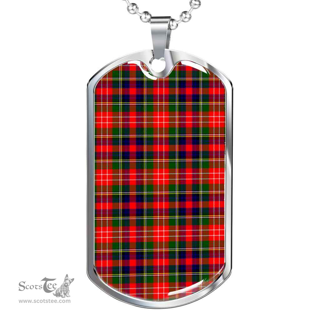 Scottish Christie Clan Tartan Dog Tag Necklace - Classic Scottish Plaid Tartan Plaid