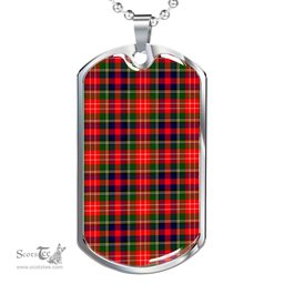 Scottish Christie Clan Tartan Dog Tag Necklace - Classic Scottish Plaid Tartan Plaid