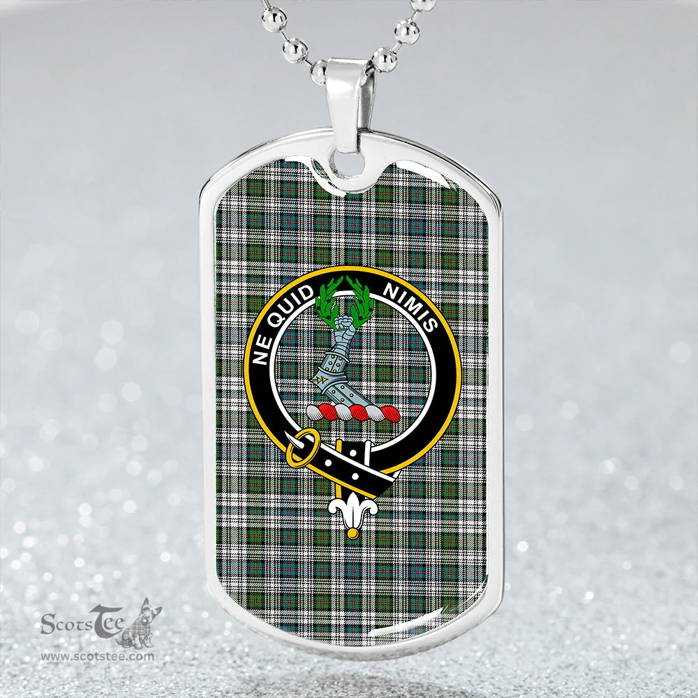 ScottishPlaid MacKinlay Dress Ancient Clan Tartan Dog Tag Necklace - Crest Classic Scottish Plaid Tartan Plaid