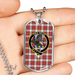 ScottishPlaid MacFie Dress (MacPhee Dress) Ancient Clan Tartan Dog Tag Necklace - Crest Classic Scottish Plaid Tartan Plaid