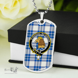ScottishPlaid MacGregor Dress Royal (Gregor Dress Royal) Clan Tartan Dog Tag Necklace - Crest Classic Scottish Plaid Tartan Plaid