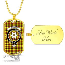 Scottish Jardine Clan Tartan Dog Tag Necklace - Crest Classic Scottish Plaid Tartan Plaid