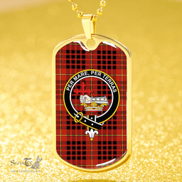 ScottishPlaid MacDonald of Ardnamurchan (Donald of Ardnamurchan) Ancient Clan Tartan Dog Tag Necklace - Crest Classic Scottish Plaid Tartan Plaid