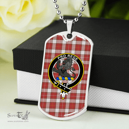 ScottishPlaid MacFie Dress (MacPhee Dress) Ancient Clan Tartan Dog Tag Necklace - Crest Classic Scottish Plaid Tartan Plaid