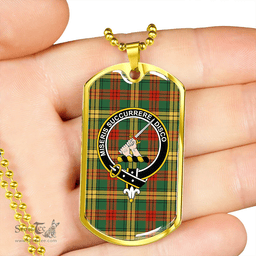 ScottishPlaid MacMillan 1946 Ancient Clan Tartan Dog Tag Necklace - Crest Classic Scottish Plaid Tartan Plaid