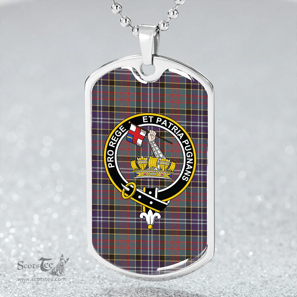 ScottishPlaid Paisley Drennan (Drennan Drennan) Weathered Clan Tartan Dog Tag Necklace - Crest Classic Scottish Plaid Tartan Plaid