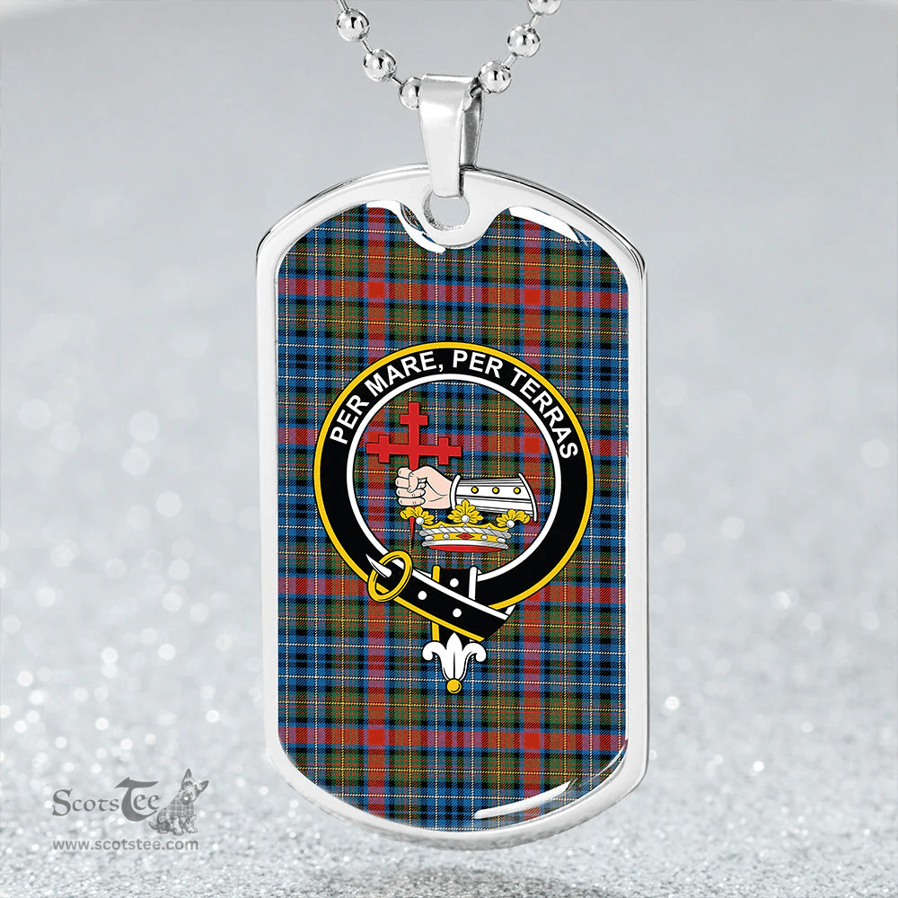 ScottishPlaid MacDonald of P.E. Island (Donald of P.E. Island) Ancient Clan Tartan Dog Tag Necklace - Crest Classic Scottish Plaid Tartan Plaid