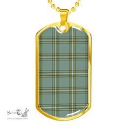 Scottish Kelly Dress Clan Tartan Dog Tag Necklace - Classic Scottish Plaid Tartan Plaid