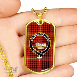 ScottishPlaid MacDonald of Ardnamurchan (Donald of Ardnamurchan) Ancient Clan Tartan Dog Tag Necklace - Crest Classic Scottish Plaid Tartan Plaid
