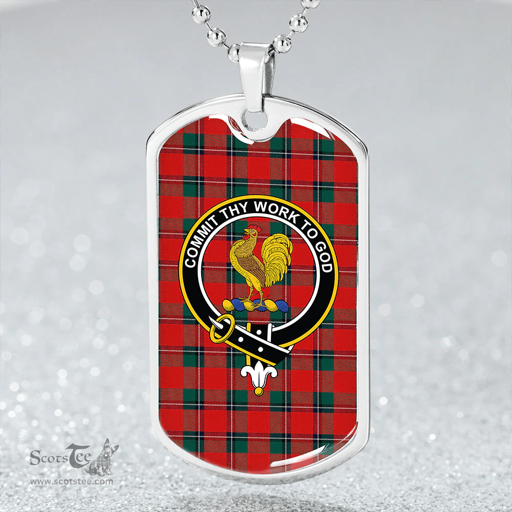 ScottishPlaid Sinclair Modern Clan Tartan Dog Tag Necklace - Crest Classic Scottish Plaid Tartan Plaid